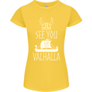 See You in Valhalla The Vikings Norse Odin Womens Petite Cut T-Shirt Yellow