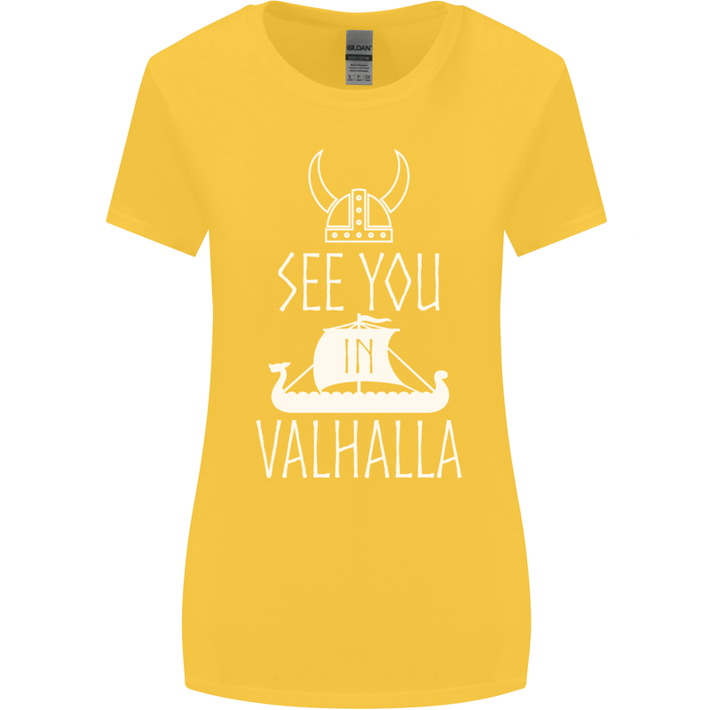 See You in Valhalla The Vikings Norse Odin Womens Wider Cut T-Shirt Yellow