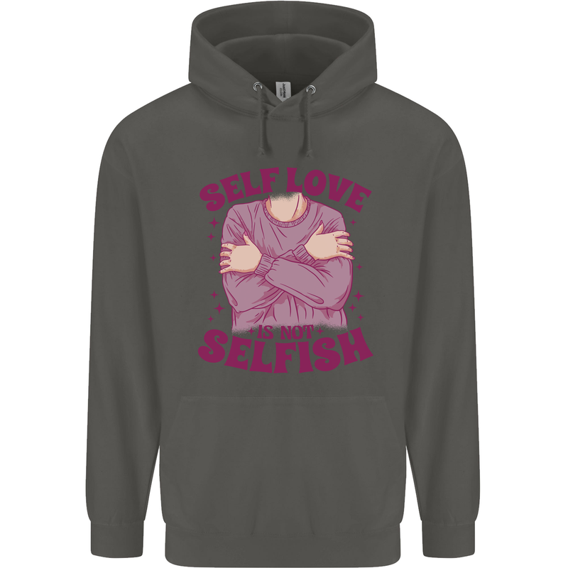 Self Love is Not Selfish Childrens Kids Hoodie Storm Grey