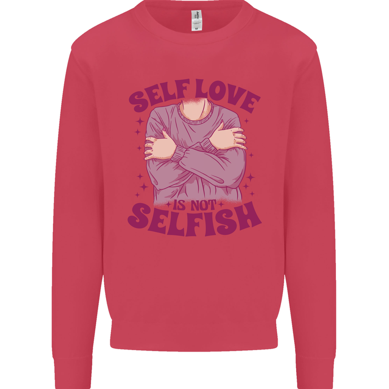 Self Love is Not Selfish Kids Sweatshirt Jumper Heliconia