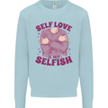 Self Love is Not Selfish Kids Sweatshirt Jumper Light Blue