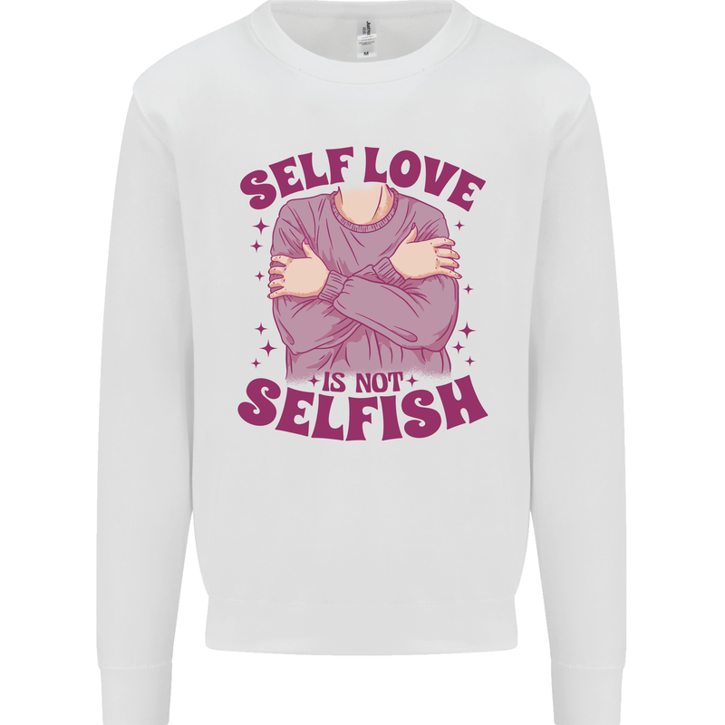 Self Love is Not Selfish Kids Sweatshirt Jumper White