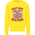 Self Love is Not Selfish Kids Sweatshirt Jumper Yellow