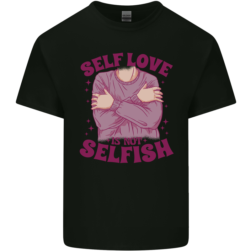 Self Love is Not Selfish Kids T-Shirt Childrens Black