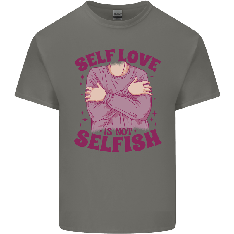 Self Love is Not Selfish Kids T-Shirt Childrens Charcoal