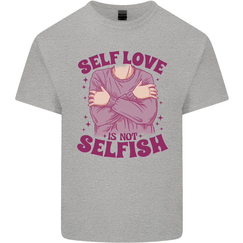 Self Love is Not Selfish Kids T-Shirt Childrens Sports Grey