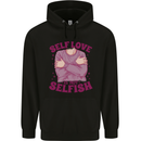 Self Love is Not Selfish Mens 80% Cotton Hoodie Black