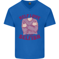 Self Love is Not Selfish Mens V-Neck Cotton T-Shirt Royal Blue