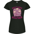 Self Love is Not Selfish Womens Petite Cut T-Shirt Black