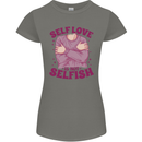 Self Love is Not Selfish Womens Petite Cut T-Shirt Charcoal