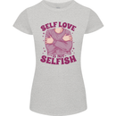 Self Love is Not Selfish Womens Petite Cut T-Shirt Sports Grey