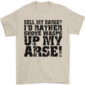 Sell My Barge? Long Narrow Boat Speedboat Mens T-Shirt Cotton Gildan Sand