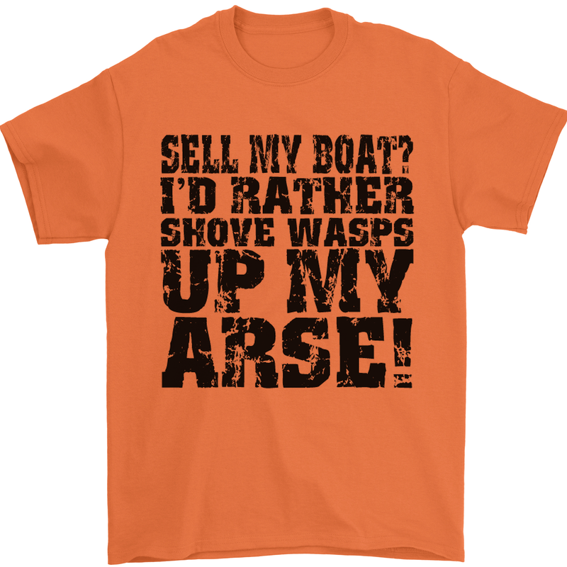 Sell My Boat? Speedboat Yacht Dingy Sailing Mens T-Shirt Cotton Gildan Orange