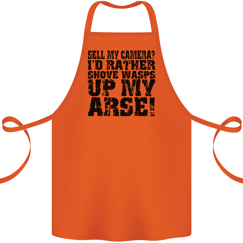 Sell My Camera? Photographer Photography Cotton Apron 100% Organic Orange