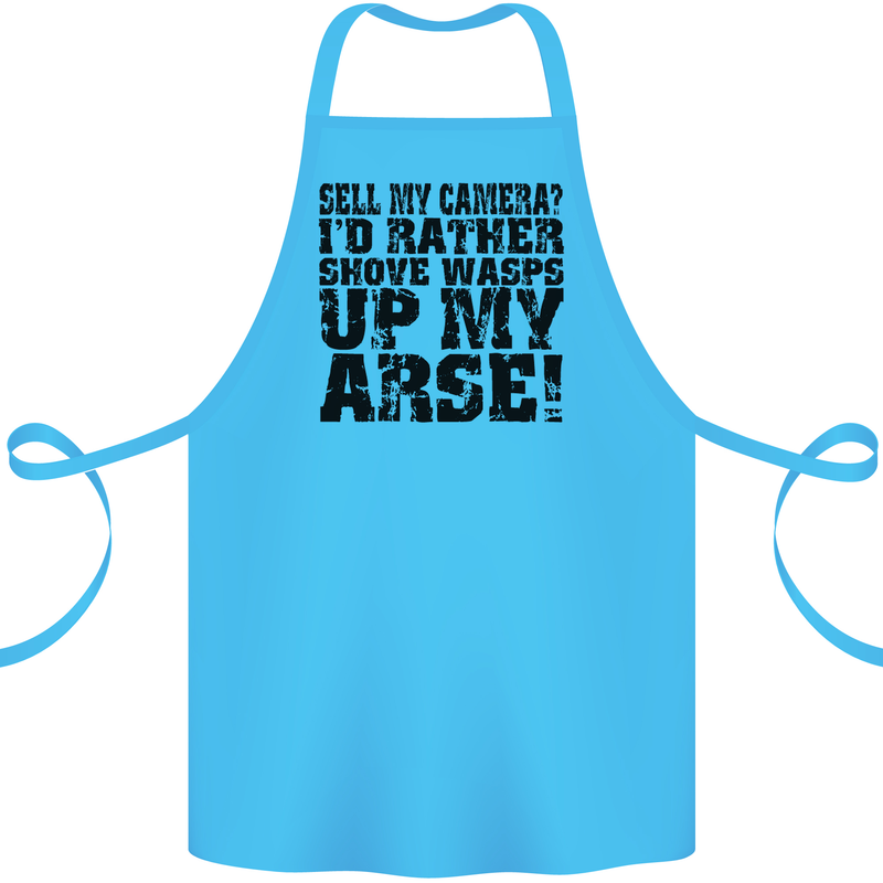 Sell My Camera? Photographer Photography Cotton Apron 100% Organic Turquoise
