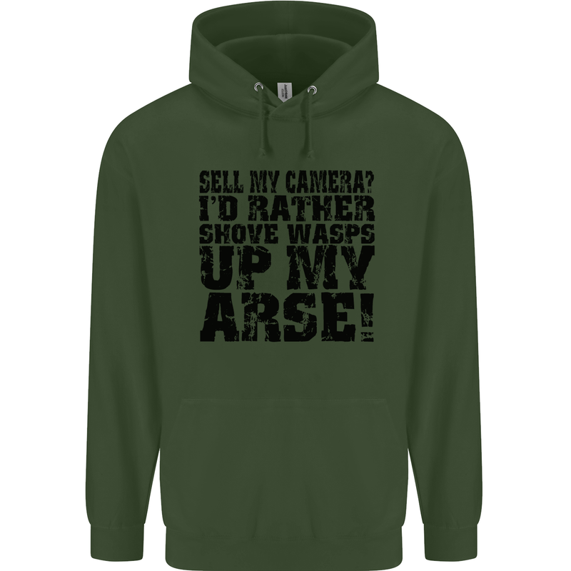 Sell My Camera? Photographer Photography Mens 80% Cotton Hoodie Forest Green
