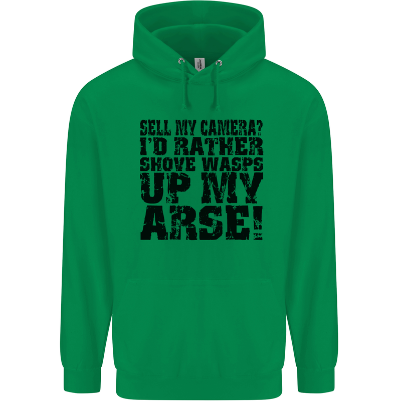 Sell My Camera? Photographer Photography Mens 80% Cotton Hoodie Irish Green