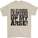 Sell My Camera? Photographer Photography Mens T-Shirt Cotton Gildan Sand