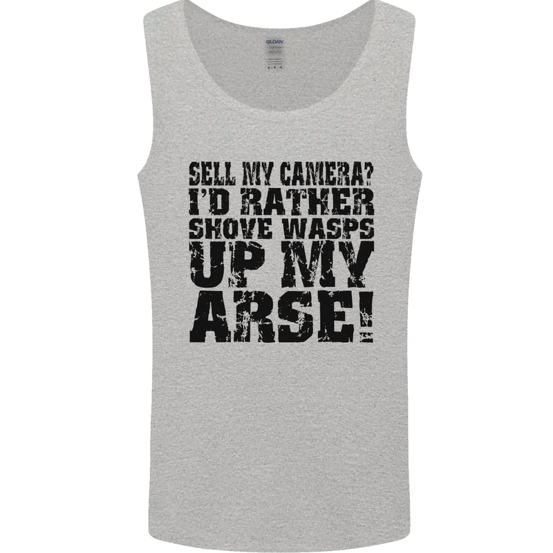 Sell My Camera? Photographer Photography Mens Vest Tank Top Sports Grey
