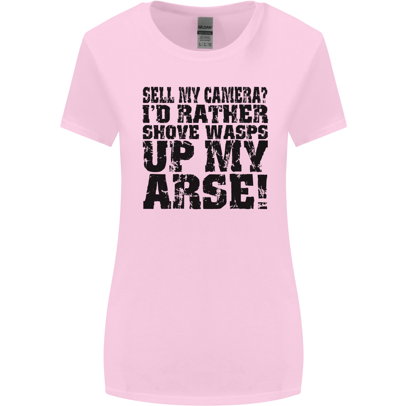 Sell My Camera? Photographer Photography Womens Wider Cut T-Shirt Light Pink