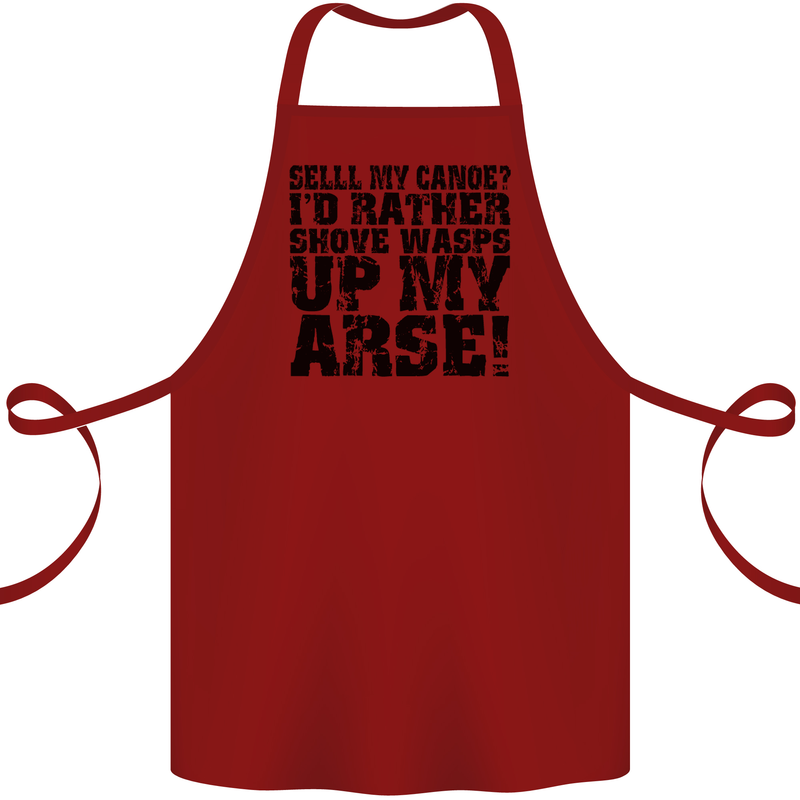 Sell My Canoe? Funny Canoeing Cotton Apron 100% Organic Maroon