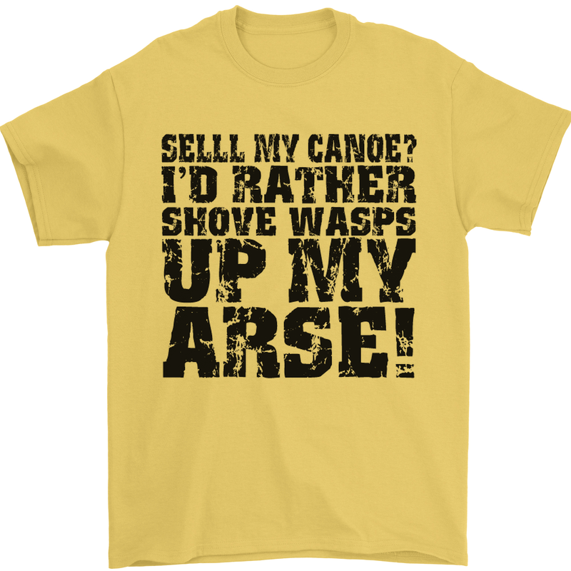 Sell My Canoe? Funny Canoeing Mens T-Shirt Cotton Gildan Yellow