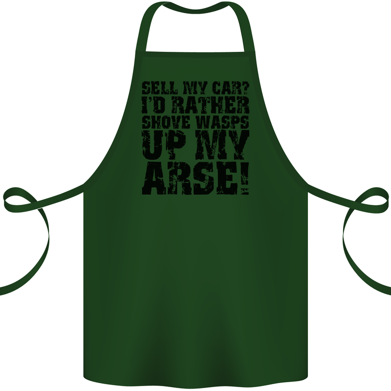 Sell My Car? Funny Classic Sport Enthusiast Cotton Apron 100% Organic Forest Green