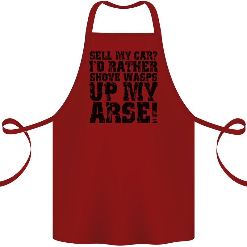 Sell My Car? Funny Classic Sport Enthusiast Cotton Apron 100% Organic Maroon