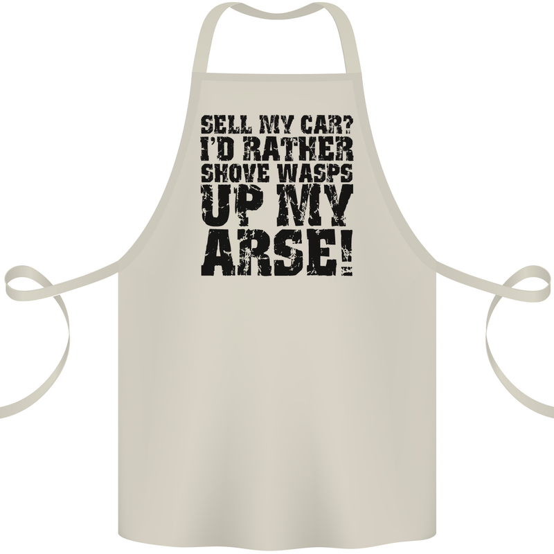 Sell My Car? Funny Classic Sport Enthusiast Cotton Apron 100% Organic Natural