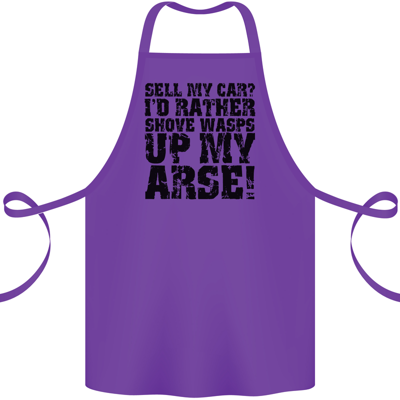 Sell My Car? Funny Classic Sport Enthusiast Cotton Apron 100% Organic Purple