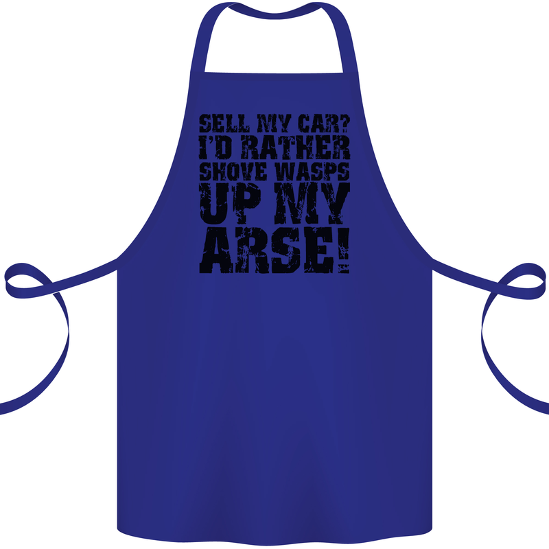 Sell My Car? Funny Classic Sport Enthusiast Cotton Apron 100% Organic Royal Blue
