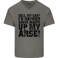 Sell My Car? Funny Classic Sport Enthusiast Mens V-Neck Cotton T-Shirt Charcoal