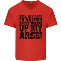 Sell My Car? Funny Classic Sport Enthusiast Mens V-Neck Cotton T-Shirt Red