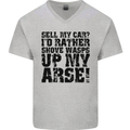 Sell My Car? Funny Classic Sport Enthusiast Mens V-Neck Cotton T-Shirt Sports Grey