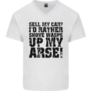 Sell My Car? Funny Classic Sport Enthusiast Mens V-Neck Cotton T-Shirt White