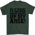 Sell My Caravan? Caravanning Funny Holiday Mens T-Shirt Cotton Gildan Forest Green