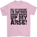Sell My Caravan? Caravanning Funny Holiday Mens T-Shirt Cotton Gildan Light Pink