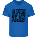 Sell My Caravan? Caravanning Funny Holiday Mens V-Neck Cotton T-Shirt Royal Blue