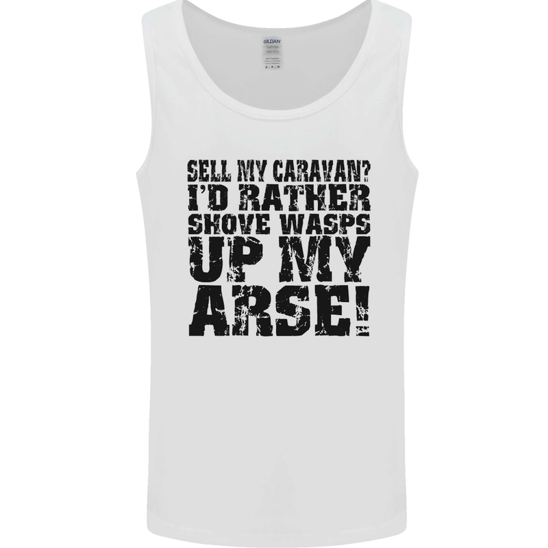 Sell My Caravan? Caravanning Funny Holiday Mens Vest Tank Top White