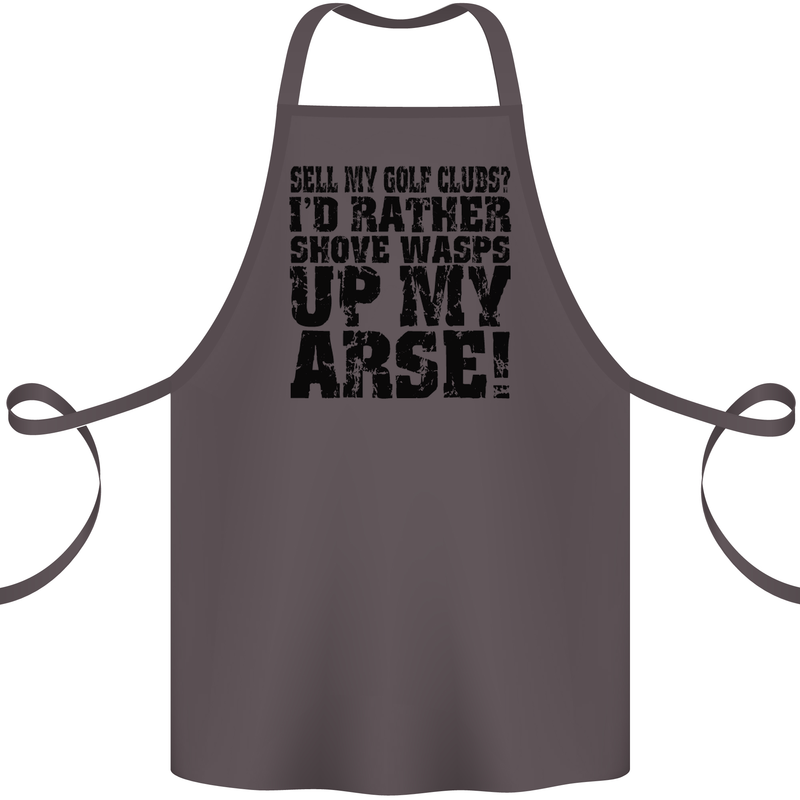 Sell My Golf Clubs? Funny Golfer Golfing Cotton Apron 100% Organic Dark Grey