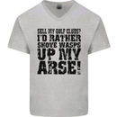 Sell My Golf Clubs? Funny Golfer Golfing Mens V-Neck Cotton T-Shirt Sports Grey