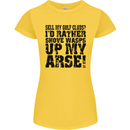 Sell My Golf Clubs? Funny Golfer Golfing Womens Petite Cut T-Shirt Yellow