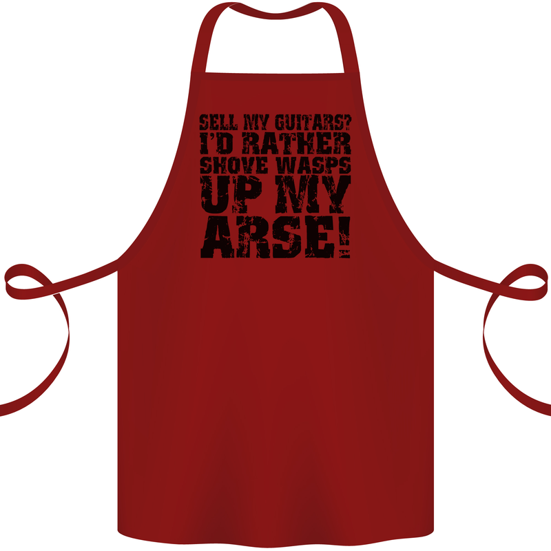 Sell My Guitars? Guitar Guitarist Funny Cotton Apron 100% Organic Maroon