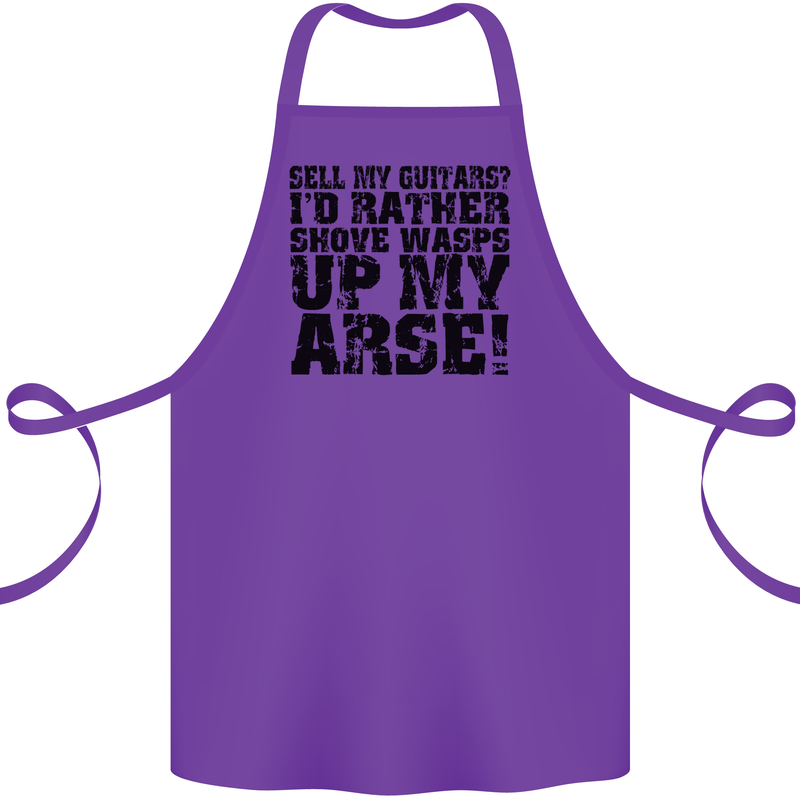 Sell My Guitars? Guitar Guitarist Funny Cotton Apron 100% Organic Purple