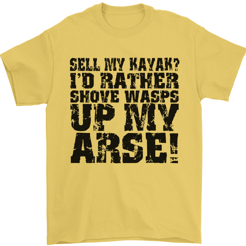 Sell My Kayak? Funny Kayaking Mens T-Shirt Cotton Gildan Yellow