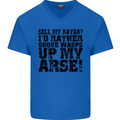 Sell My Kayak? Funny Kayaking Mens V-Neck Cotton T-Shirt Royal Blue