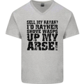 Sell My Kayak? Funny Kayaking Mens V-Neck Cotton T-Shirt Sports Grey