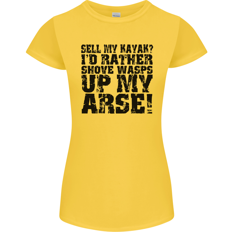 Sell My Kayak? Funny Kayaking Womens Petite Cut T-Shirt Yellow