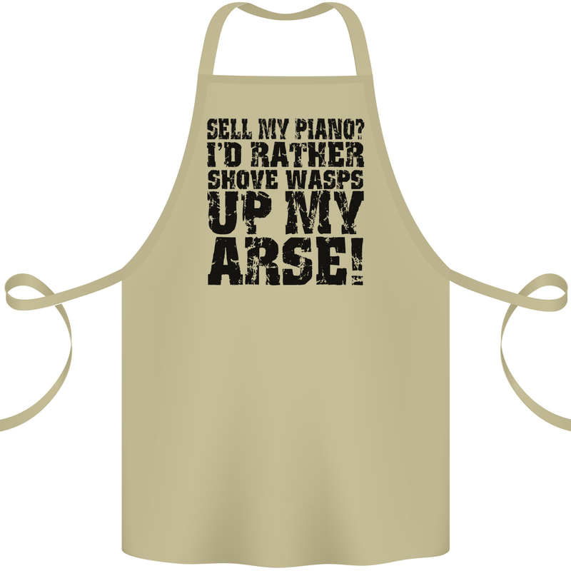 Sell My Piano? Funny Pianist Player Music Cotton Apron 100% Organic Khaki