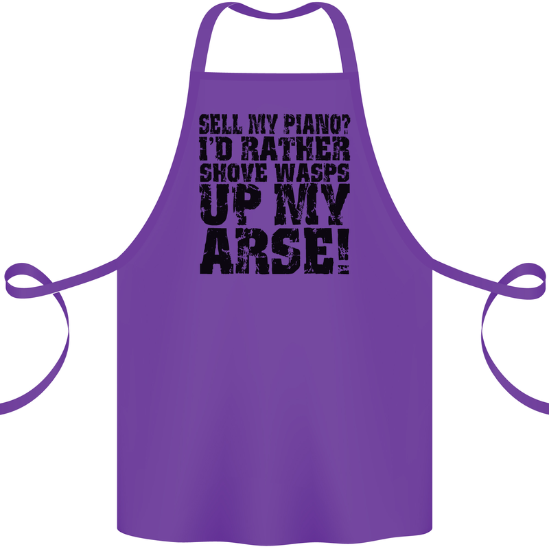 Sell My Piano? Funny Pianist Player Music Cotton Apron 100% Organic Purple